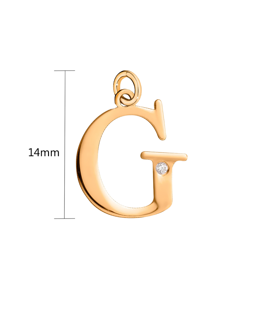 Gold pendant with diamond letter G