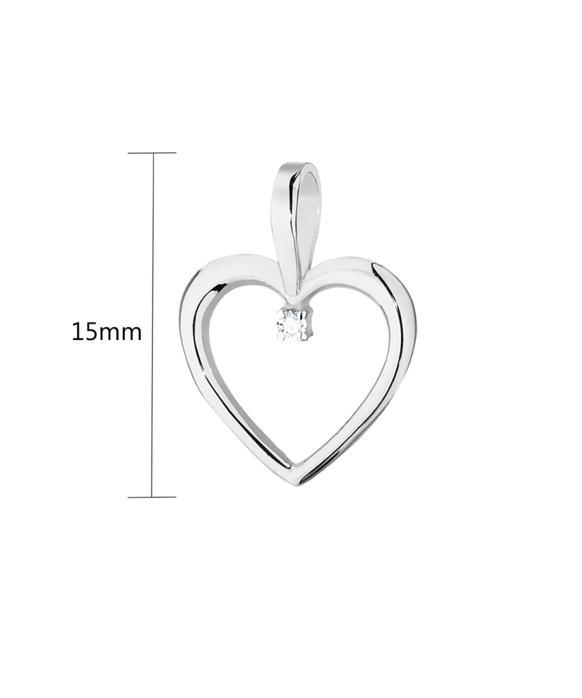 White Gold pendant with diamonds "heart"