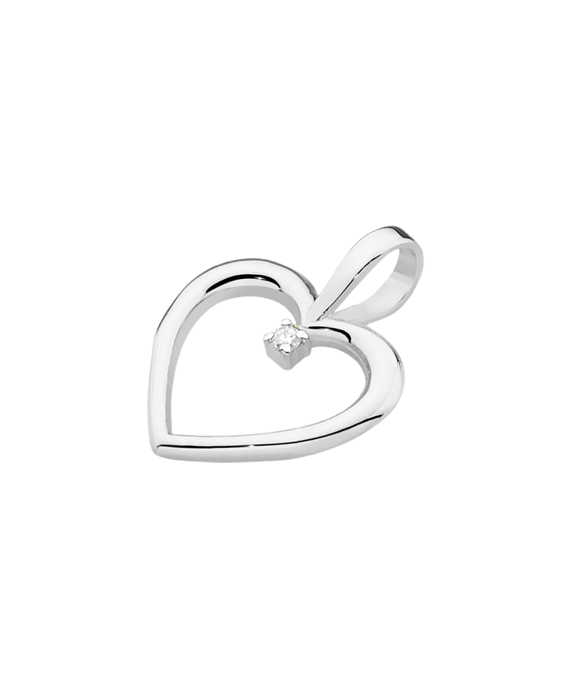 White Gold pendant with diamonds "heart"