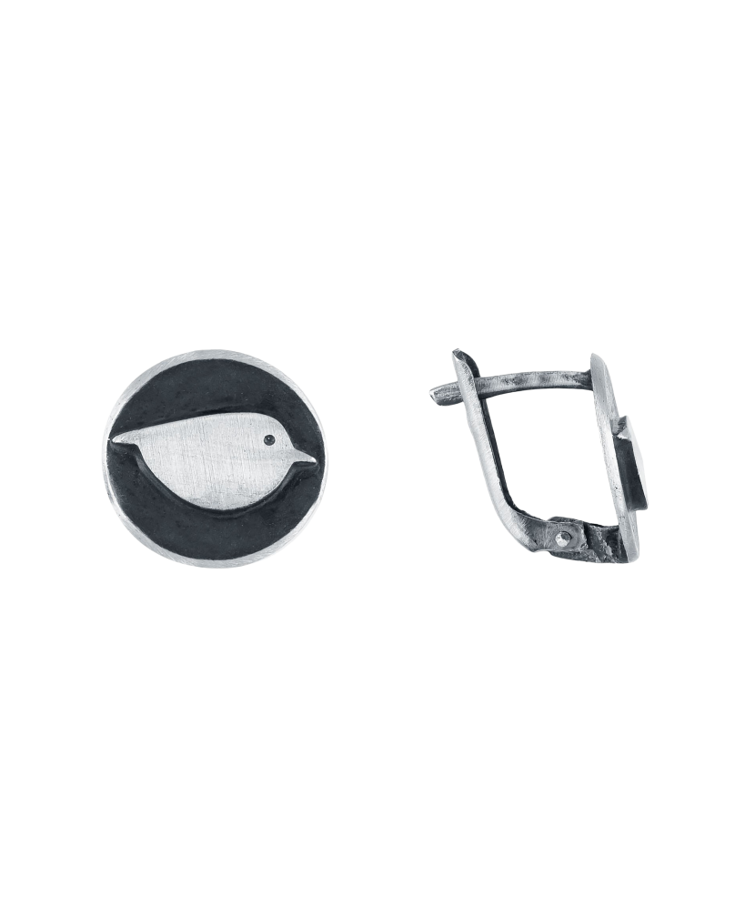 Серебряные серьги "Птица"