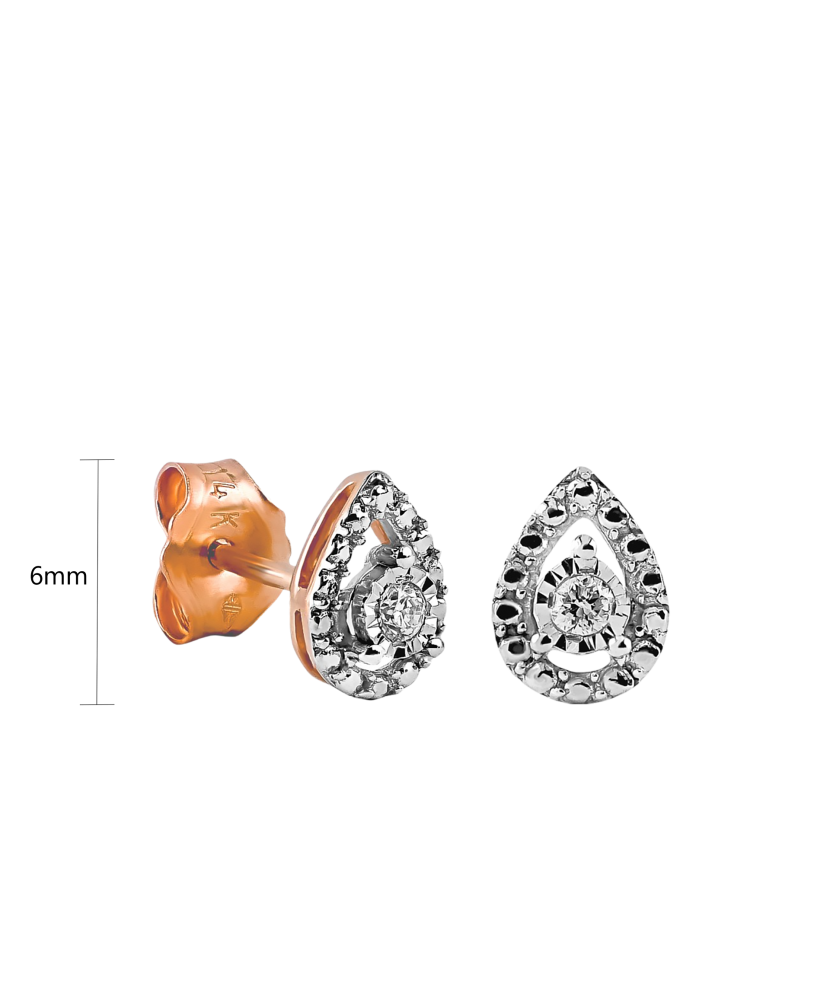 Gold earrings with diamonds