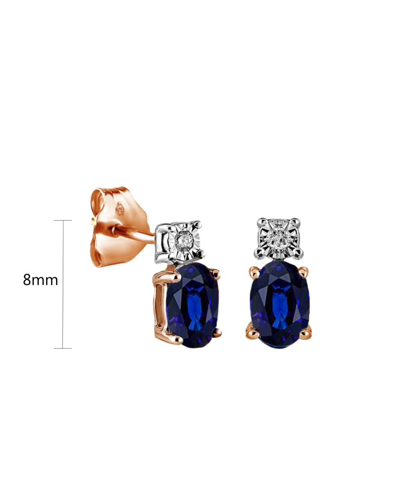 Gold earrings with sapphires and diamonds Gold earrings with sapphires and diamonds