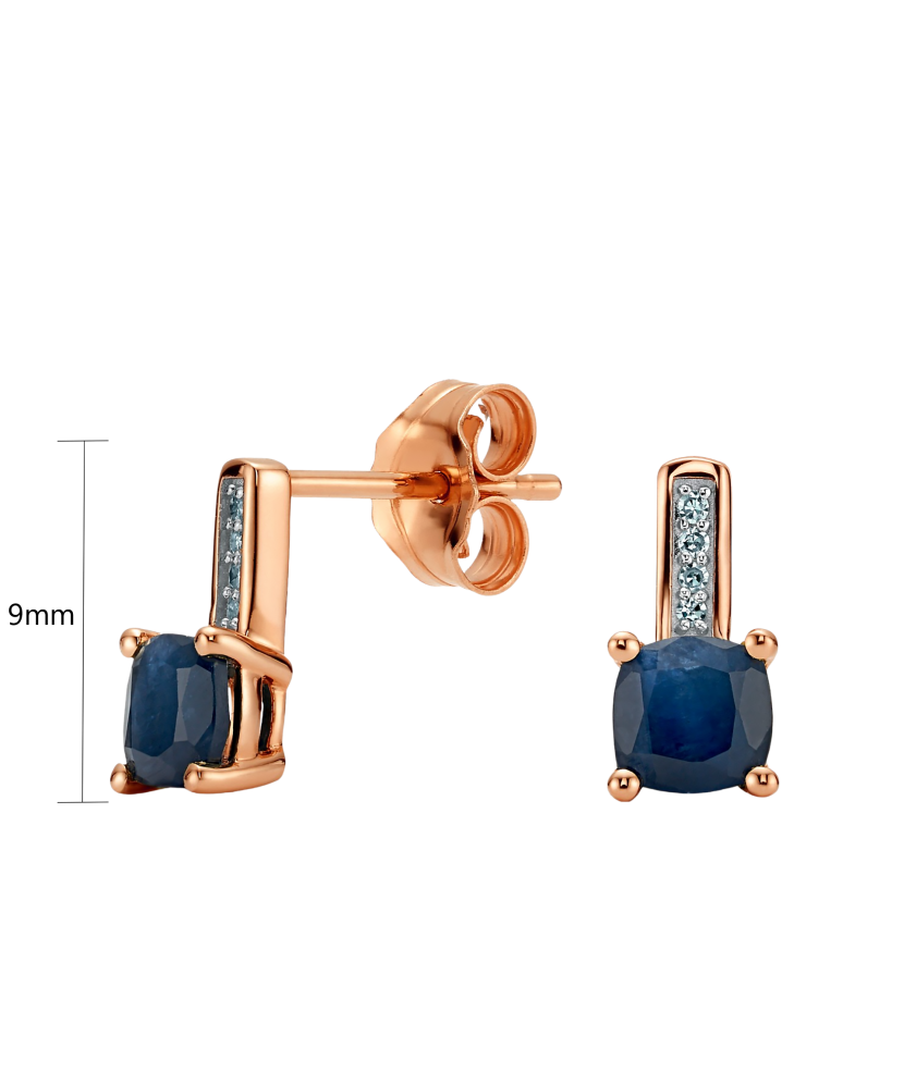 Серьги из золота с бриллиантами и сапфиром Серьги из золота с бриллиантами и сапфиром