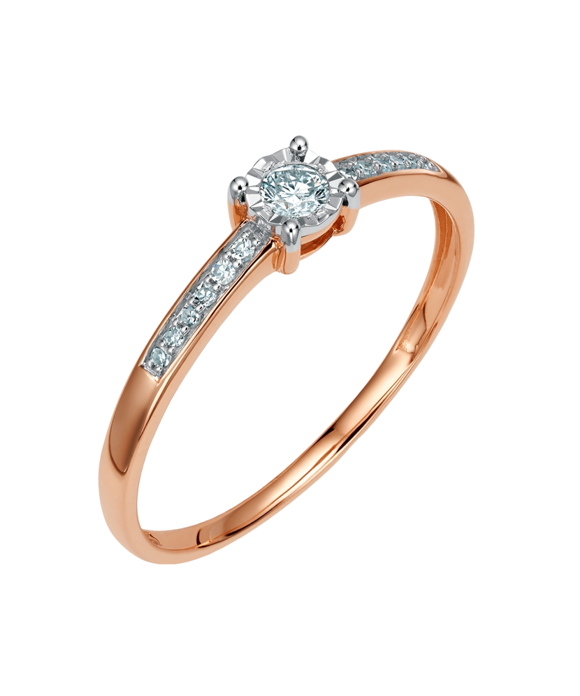 Gold ring with diamond