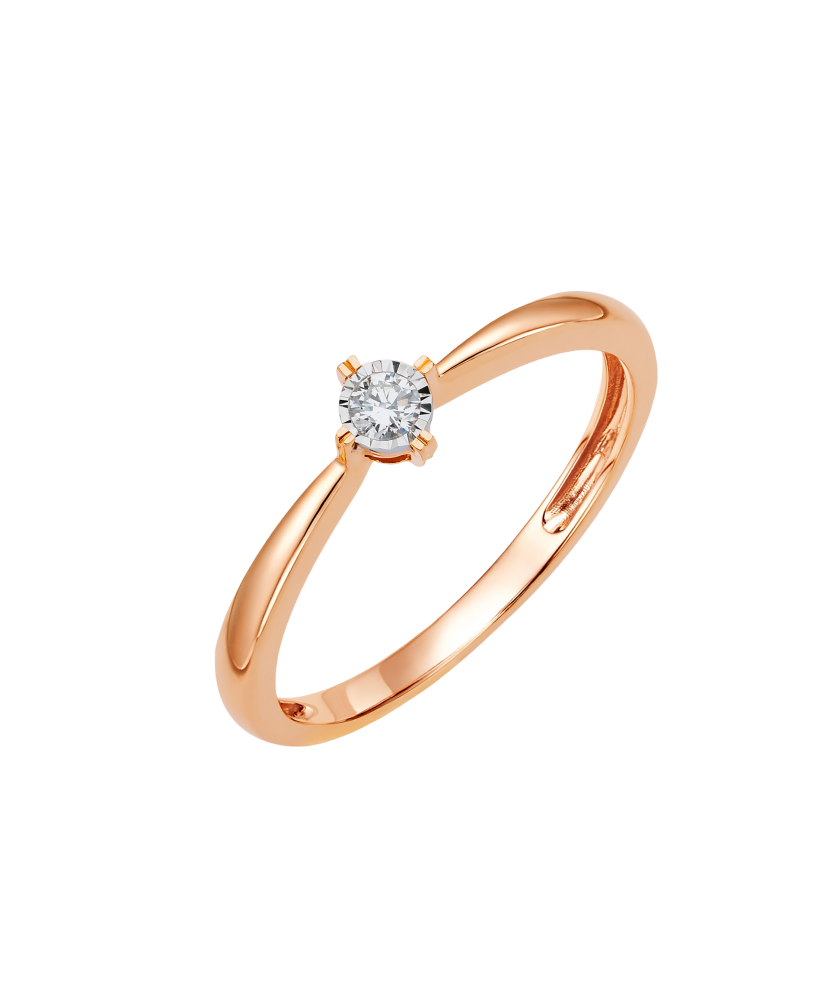 Gold ring with diamond