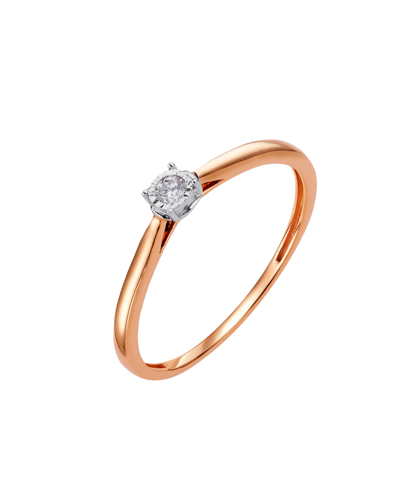 Gold ring with diamond