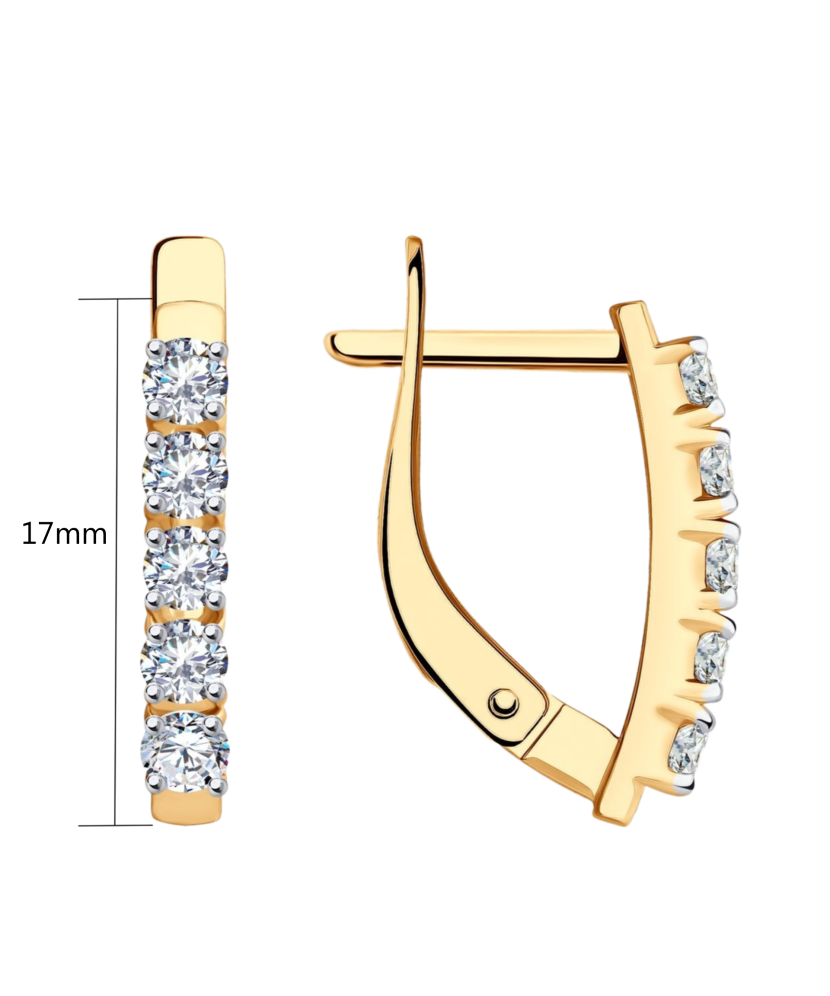 Gold earrings with zircons Gold earrings with zircons