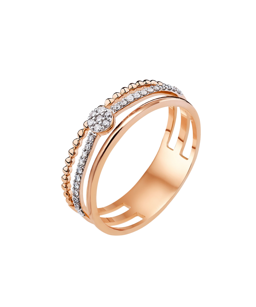 Gold ring with diamonds