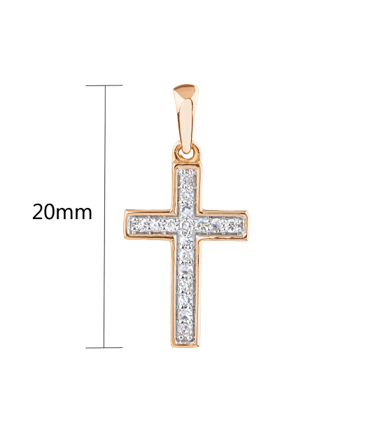 Gold pendant with diamonds "cross"