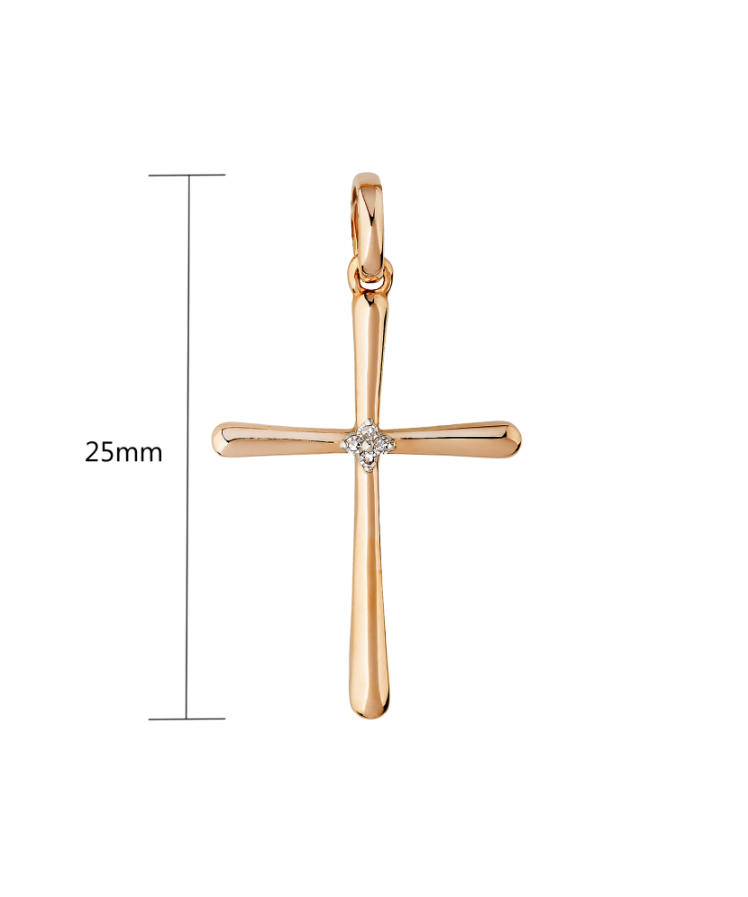 Gold pendant with diamonds "cross"