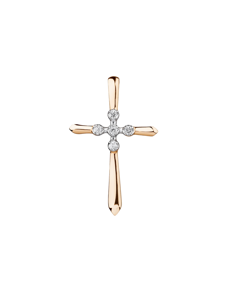 Gold pendant with diamonds "cross"