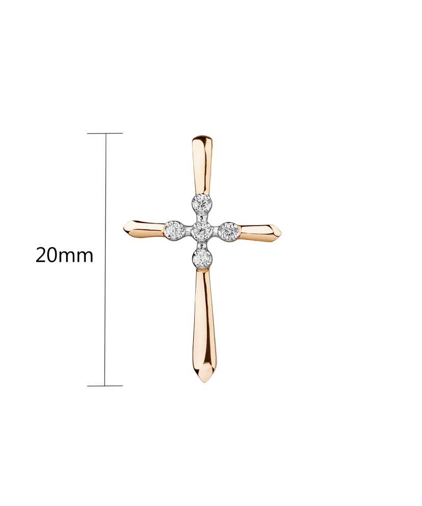 Gold pendant with diamonds "cross"