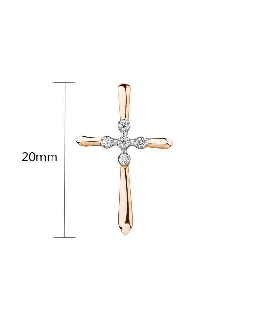 Gold pendant with diamonds "cross"