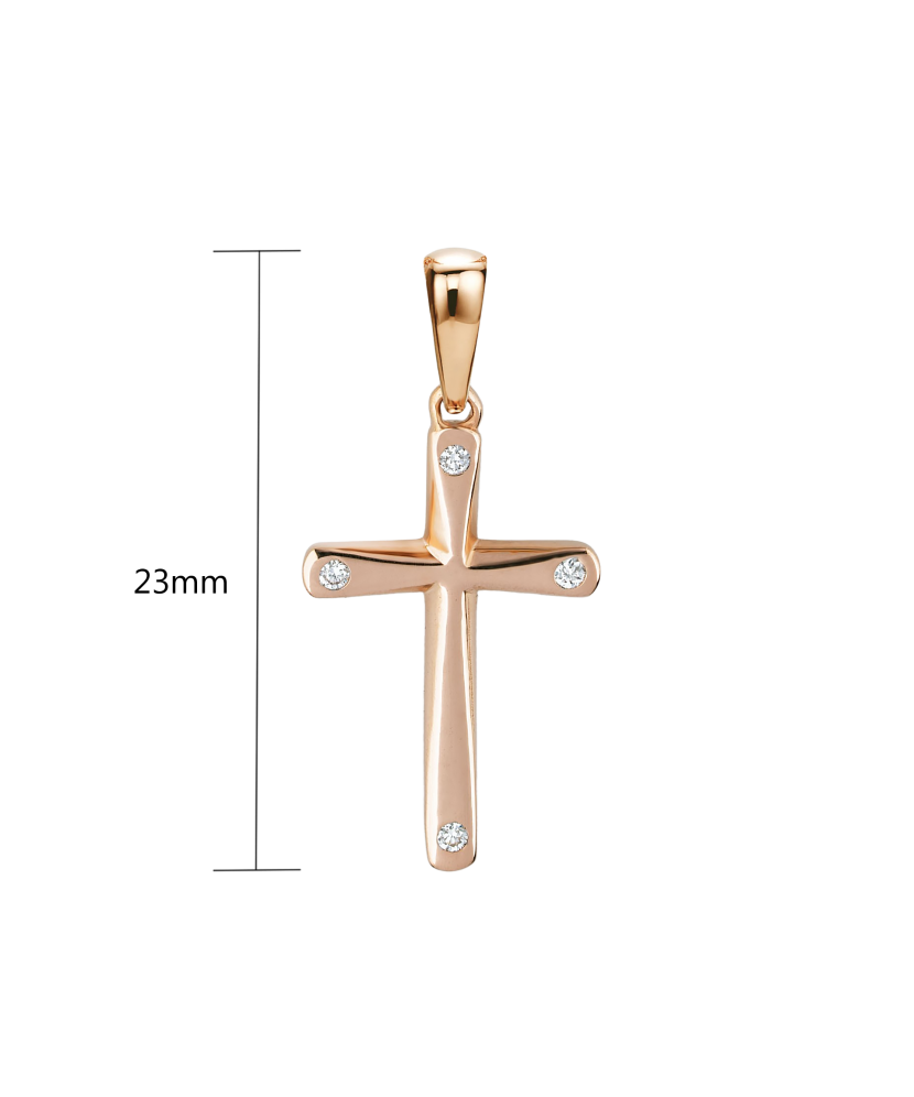 Gold pendant with diamonds "cross"
