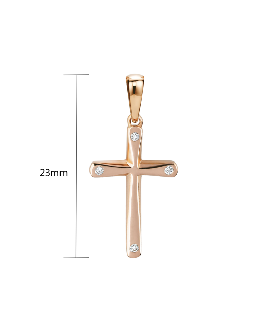 Gold pendant with diamonds "cross"