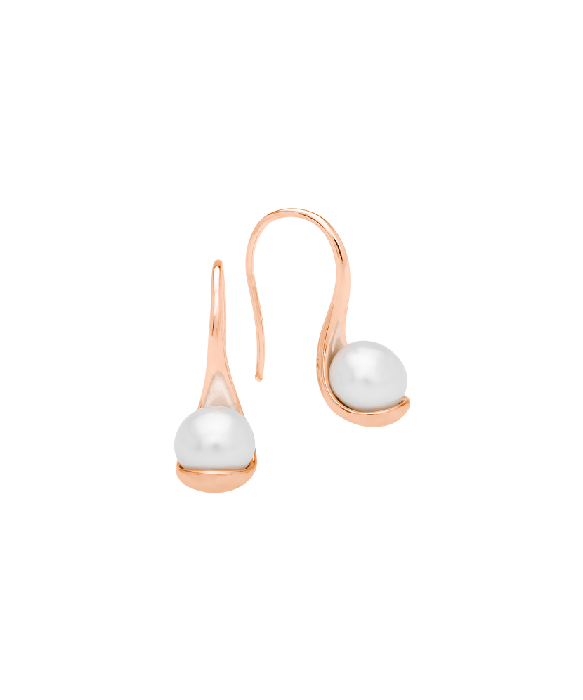 Серебряные позолоченные серьги с жемчугом Серебряные позолоченные серьги с жемчугом