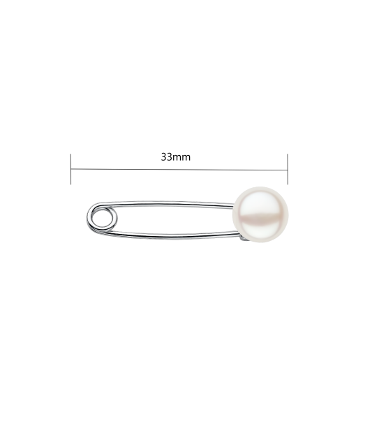 Gilded Sterling silver  brooch with pearl