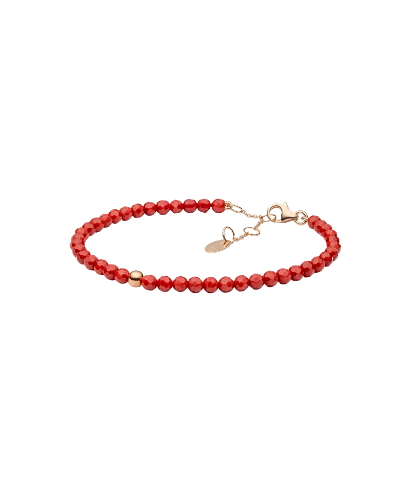 Bracelet with coral and glided silver