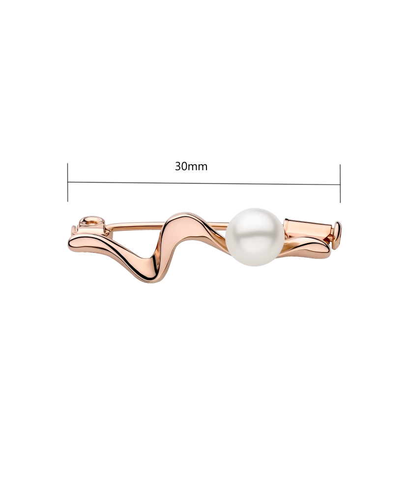 Gilded Sterling silver  brooch with pearl