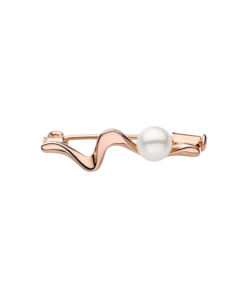 Gilded Sterling silver  brooch with pearl