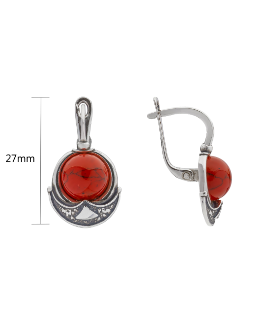 Sterling silver earrings with corals