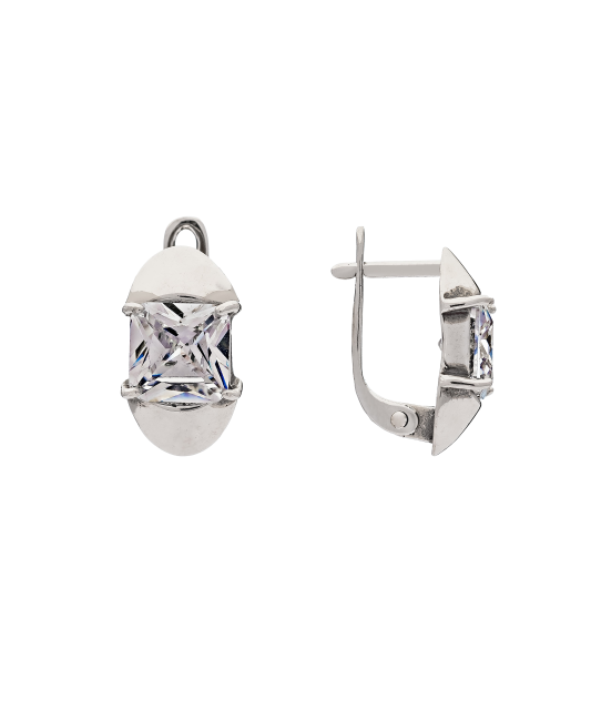 Серьги из серебра с цирконом