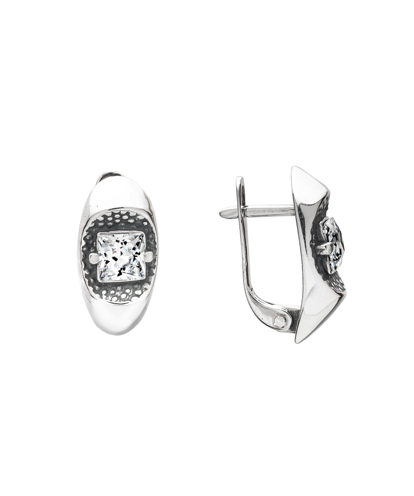 Серьги из серебра с цирконом Серьги из серебра с цирконом