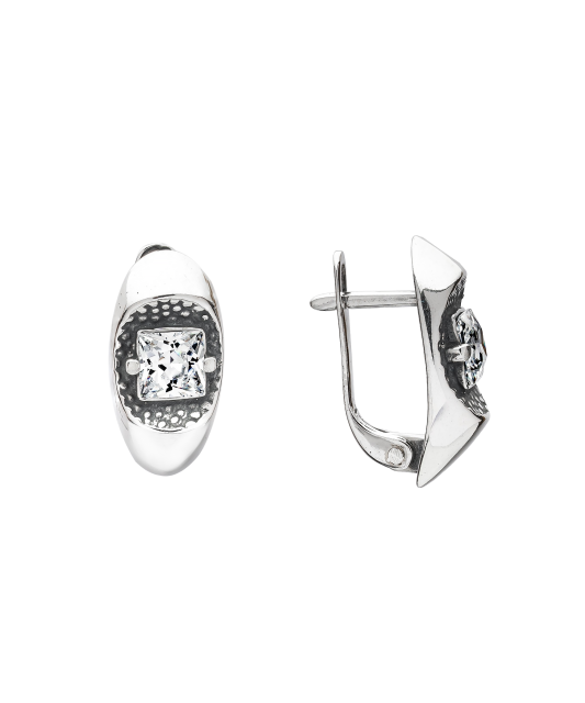 Sterling silver earrings with zirconium