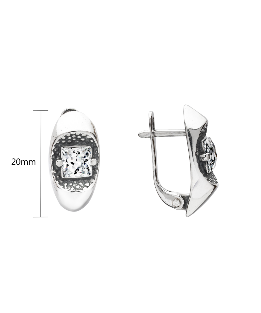 Серьги из серебра с цирконом Серьги из серебра с цирконом