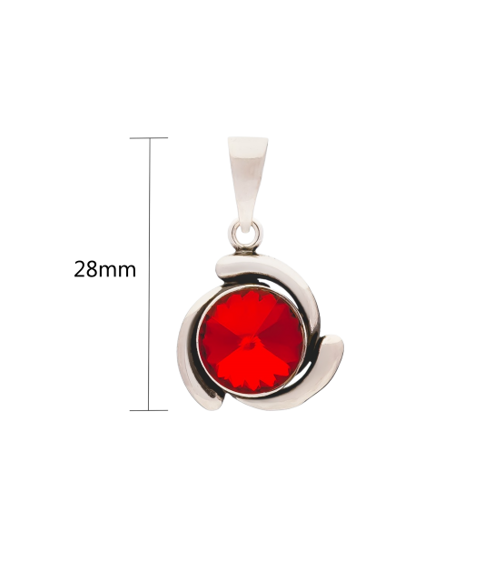 Sterling silver pendant with crystal