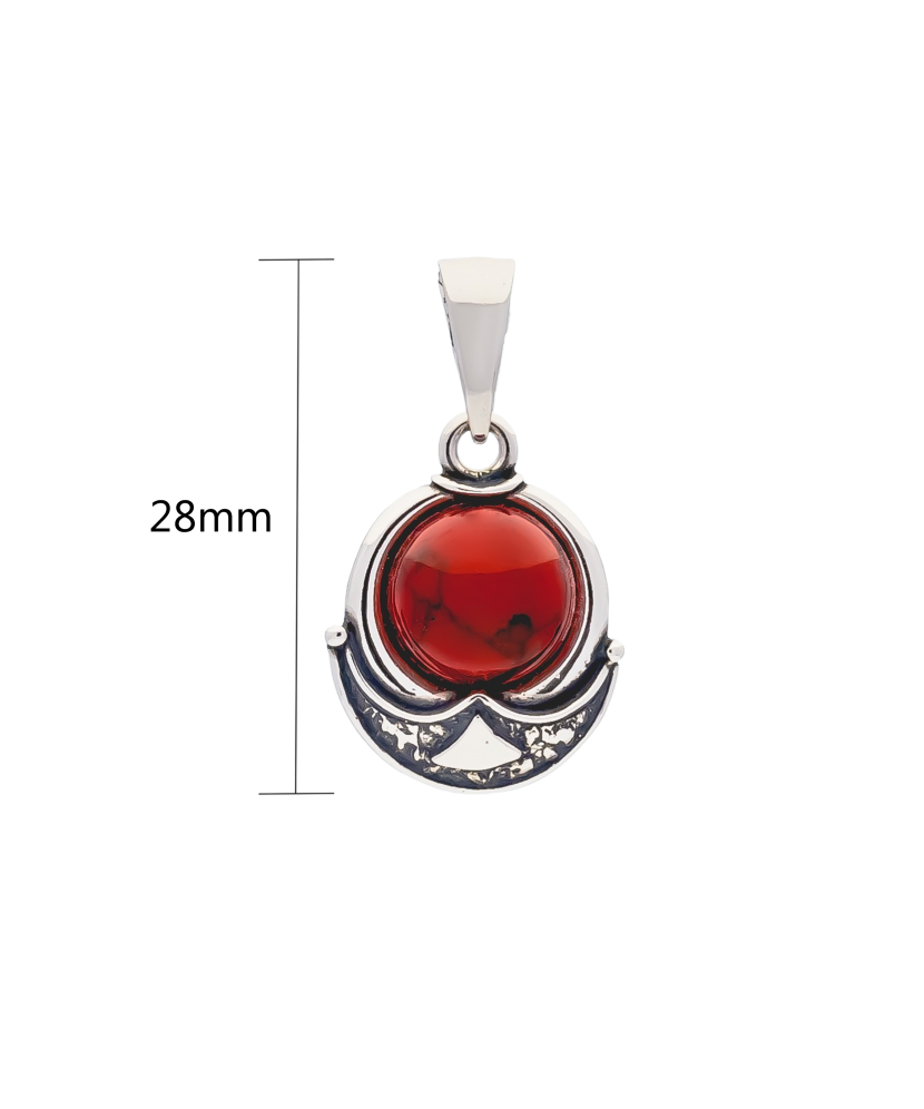 Sterling silver pendant with coral