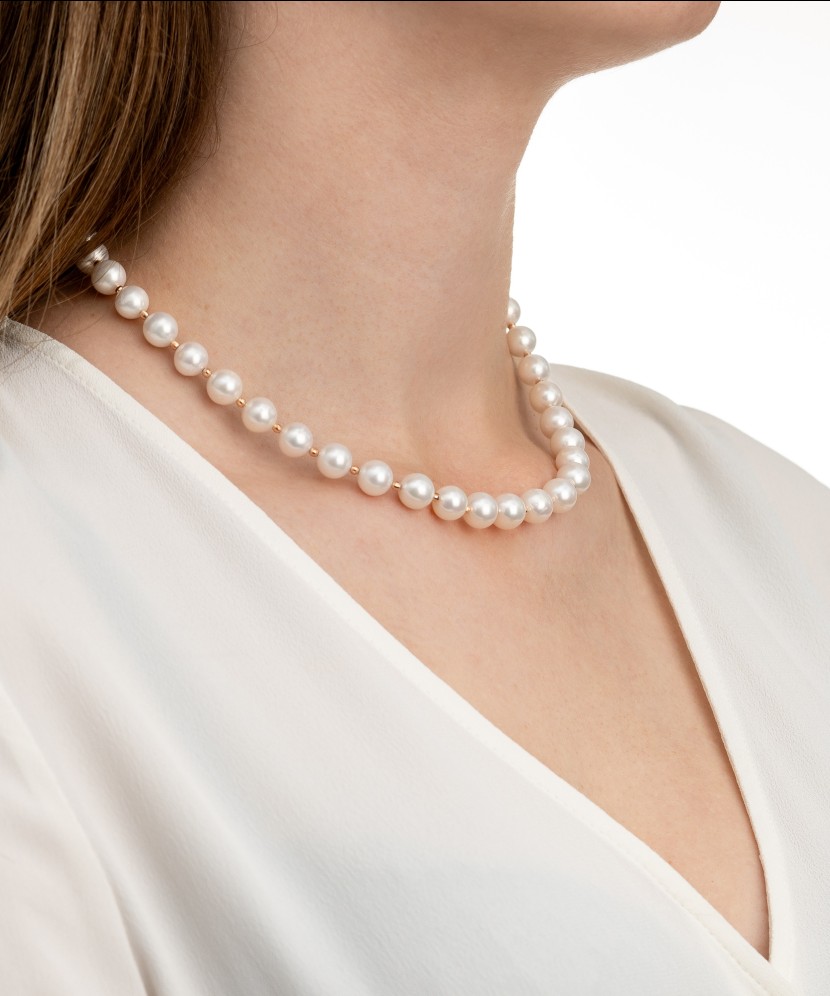 Pearl necklaces with gold 9mm Pearl necklaces with gold 9mm