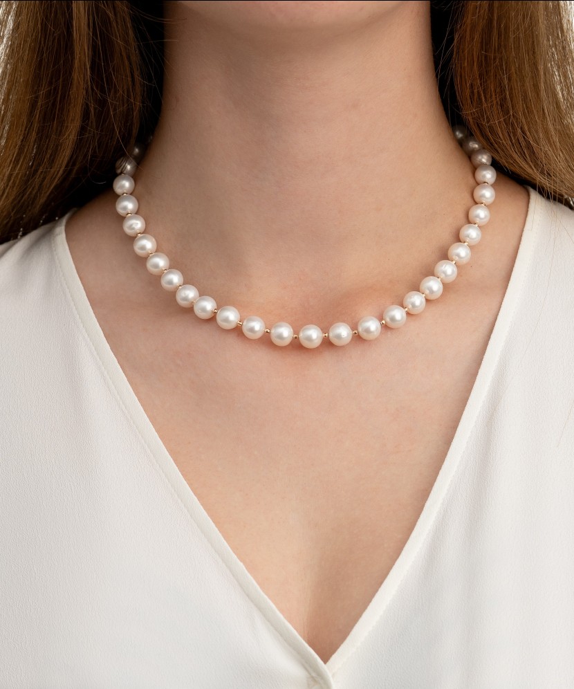 Pearl necklaces with gold 9mm Pearl necklaces with gold 9mm