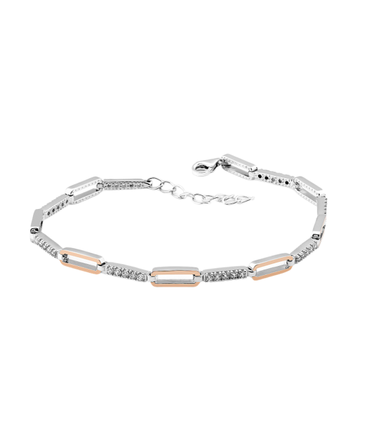 Gold plated sterling Silver bracelet with zircons