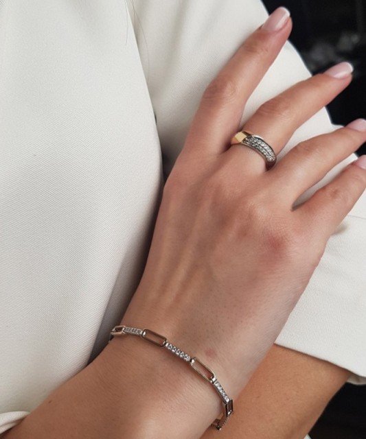 Gold plated sterling Silver bracelet with zircons