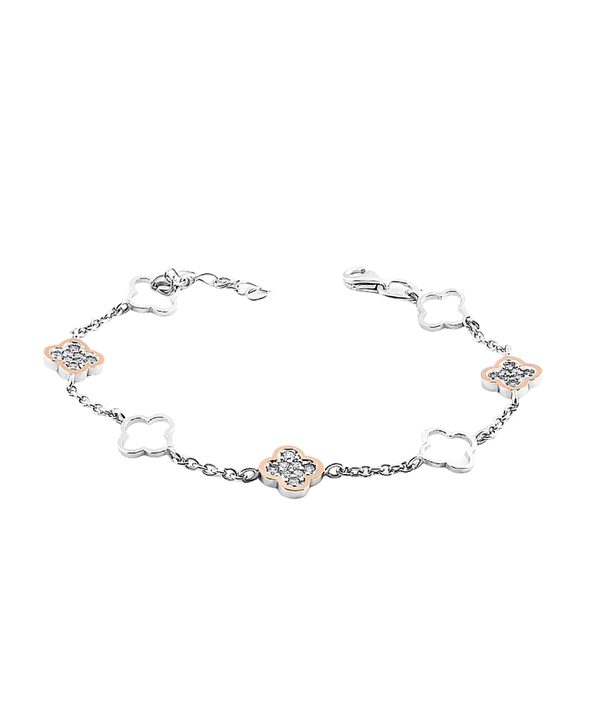 Gold plated sterling Silver bracelet with zircons