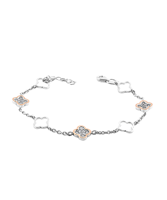Gold plated sterling Silver bracelet with zircons