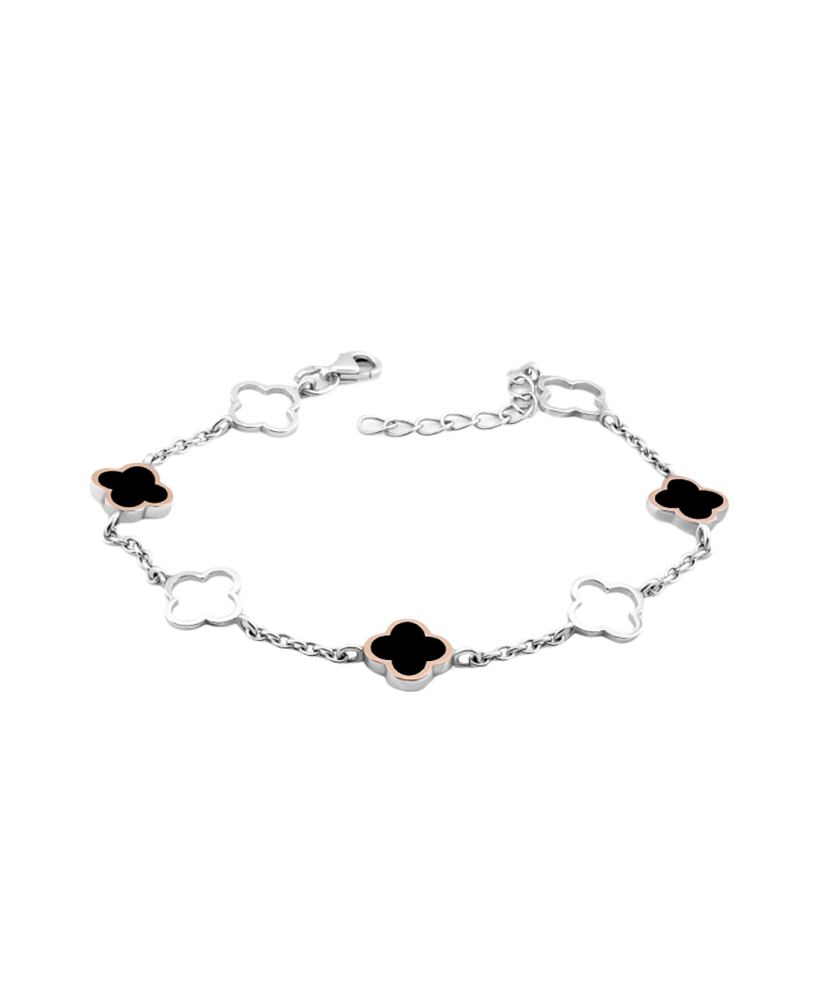 Gold plated sterling Silver bracelet with onyx