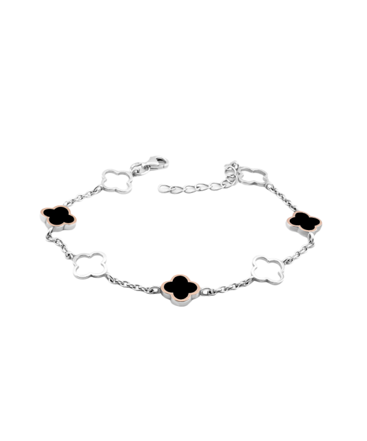 Gold plated sterling Silver bracelet with onyx