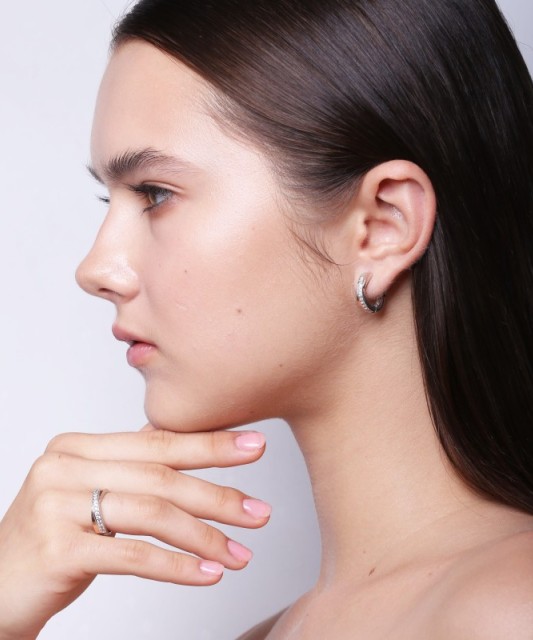 Sterling silver earrings gold plated with zircons