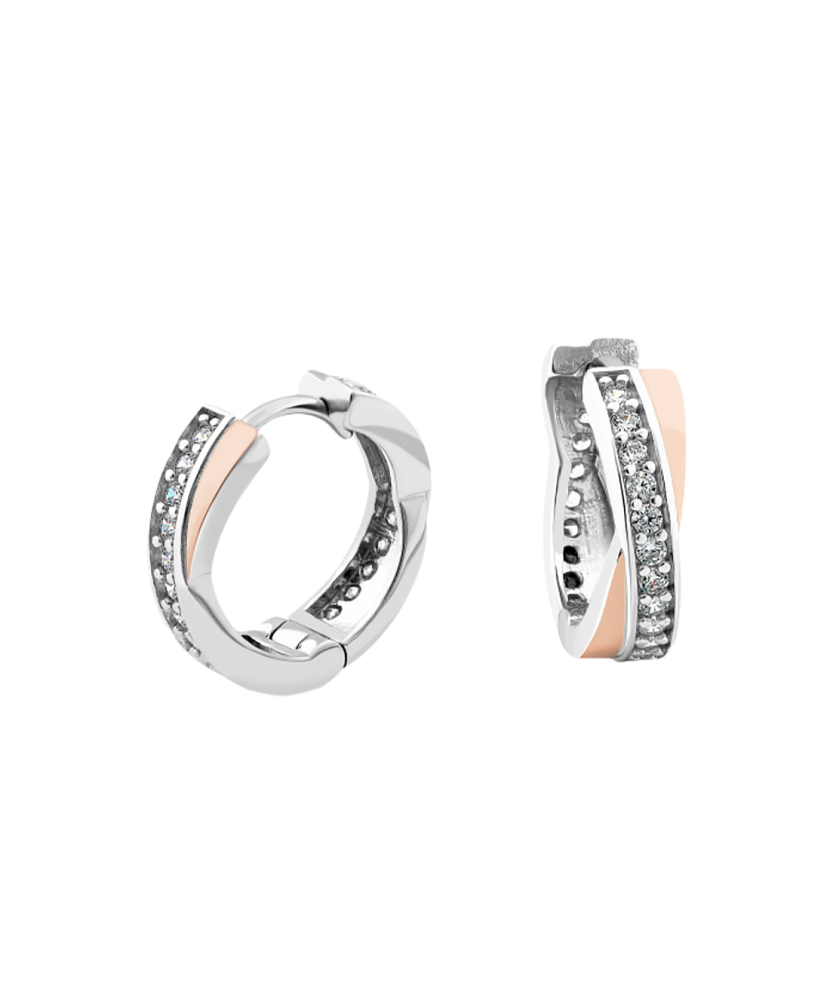 Sterling silver earrings gold plated with zircons