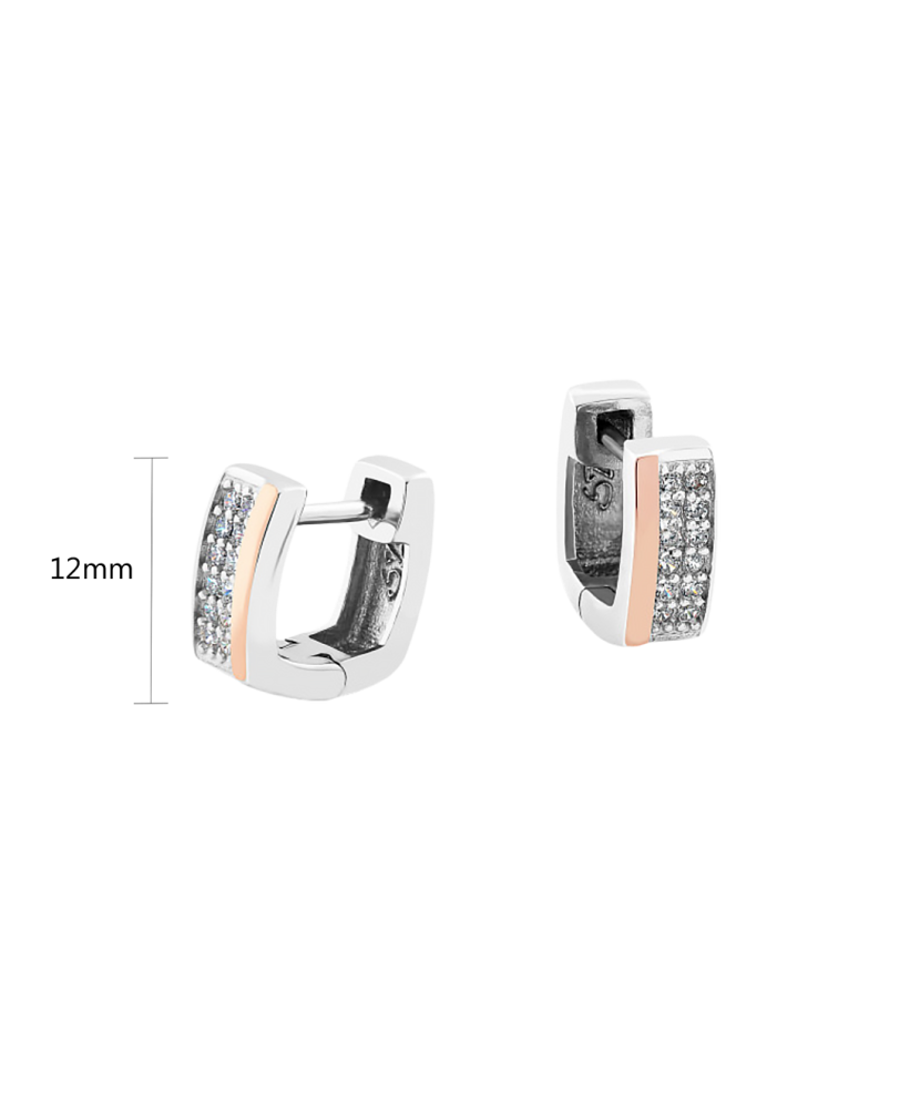 Sterling silver earrings gold plated with zircons Sterling silver earrings gold plated with zircons