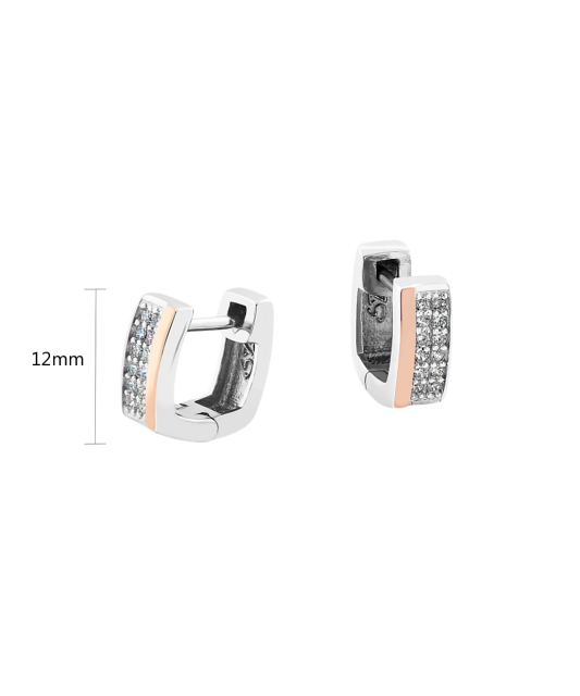 Sterling silver earrings gold plated with zircons