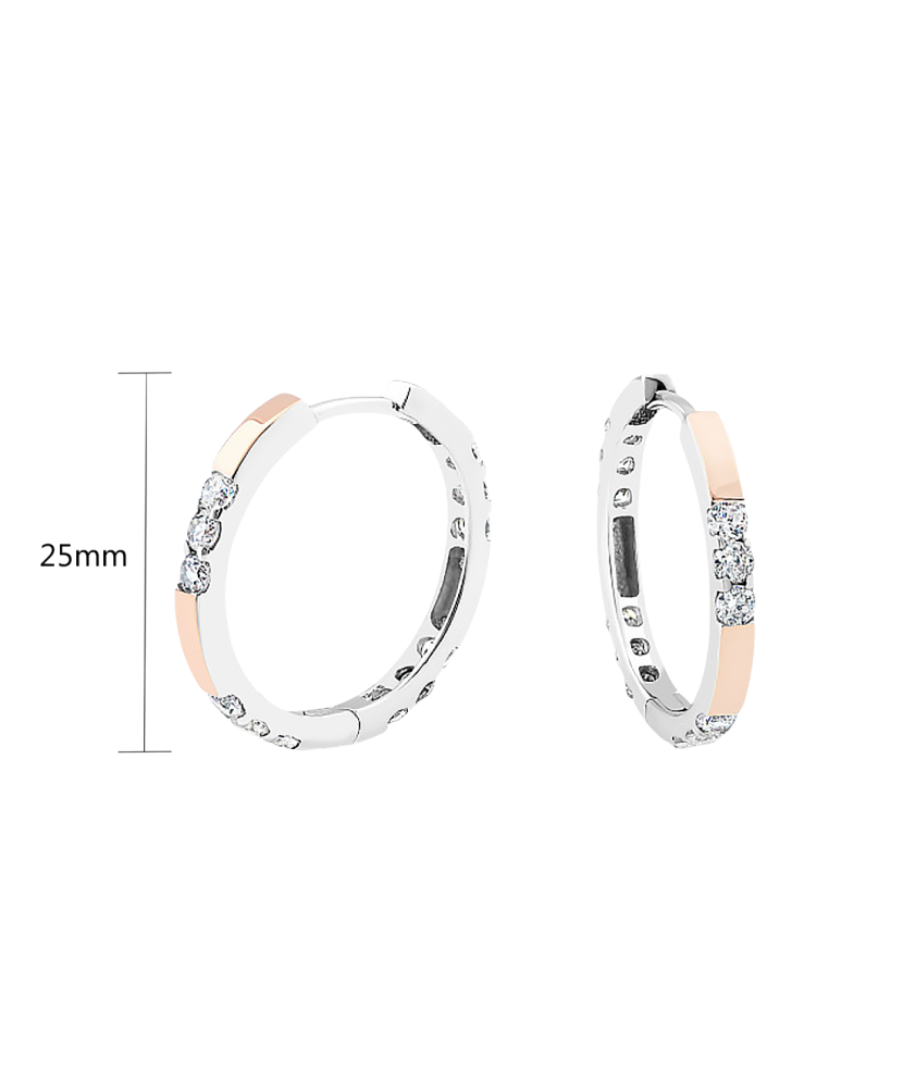 Sterling silver earrings gold plated with zircons