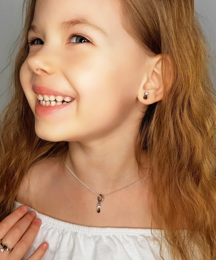 Sterling silver earrings gold plated with zircons Sterling silver earrings gold plated with zircons