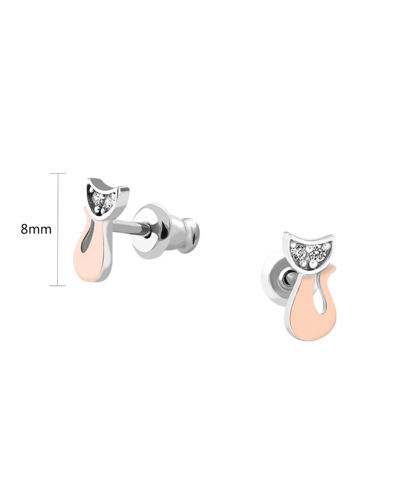 Sterling silver earrings gold plated with zircons Sterling silver earrings gold plated with zircons