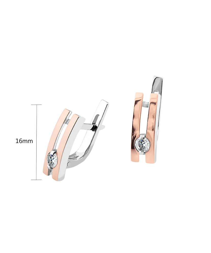 Серьги из позолоченного серебра с цирконами