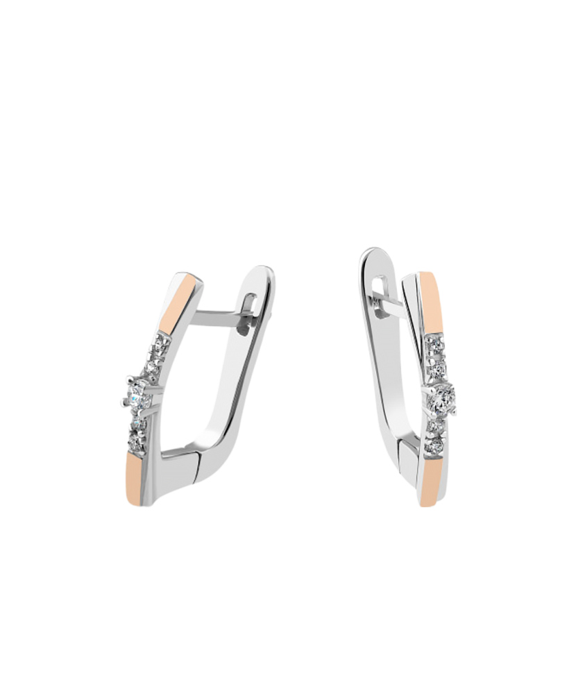Sterling silver earrings gold plated with zircons