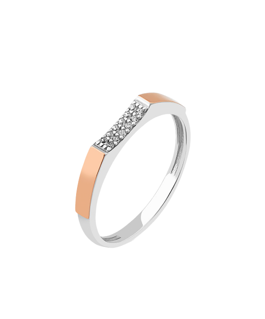 Gold plated silver ring  with zircons