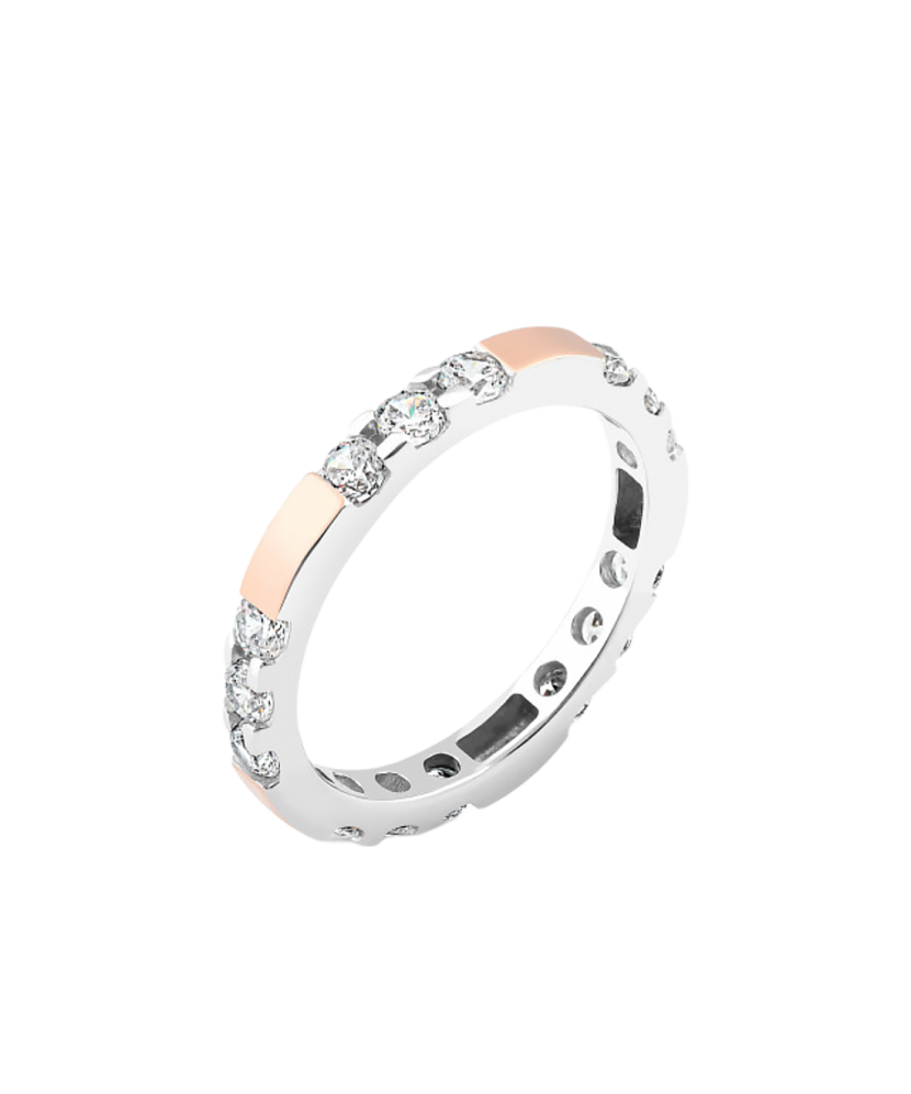 Gold plated silver ring  with zircons